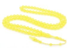 Sistemli Sığırcık Kesim 99 luk Sarı Toz Kehribar Tesbih