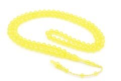 Sistemli Sığırcık Kesim 99 luk Sarı Toz Kehribar Tesbih