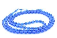 Usta İşi Beyzi Kesim 99 Luk Lacivert Toz Pres Kehribar Tesbih İri Boy