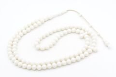 Sistemli Sığırcık Kesim 99 luk Beyaz Toz Kehribar Tesbih