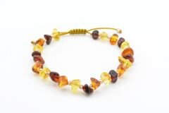 Hakiki Doğal Makrome Model Damla Kehribar Bileklik 005