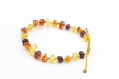 Hakiki Doğal Makrome Model Damla Kehribar Bileklik 005