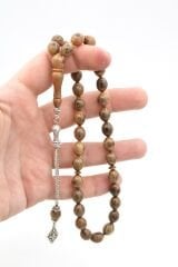 Gümüş Kapma Kamçılı Beyzi Kesim Gri Katalin Tesbih