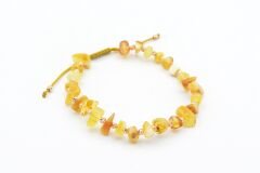 Hakiki Doğal Makrome Model Damla Kehribar Bileklik 006