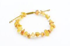 Hakiki Doğal Makrome Model Damla Kehribar Bileklik 006