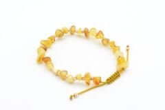 Hakiki Doğal Makrome Model Damla Kehribar Bileklik 006