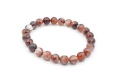 Hakiki Doğal Hematoid Kuvars Taşı Bileklik 8,5 Mm