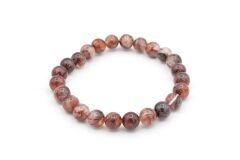 Hakiki Doğal Hematoid Kuvars Taşı Bileklik 8,5 Mm