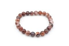 Hakiki Doğal Hematoid Kuvars Taşı Bileklik 8,5 Mm