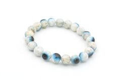 Hakiki Doğal Blue Ice Glaserit Taşı Bileklik 9 Mm