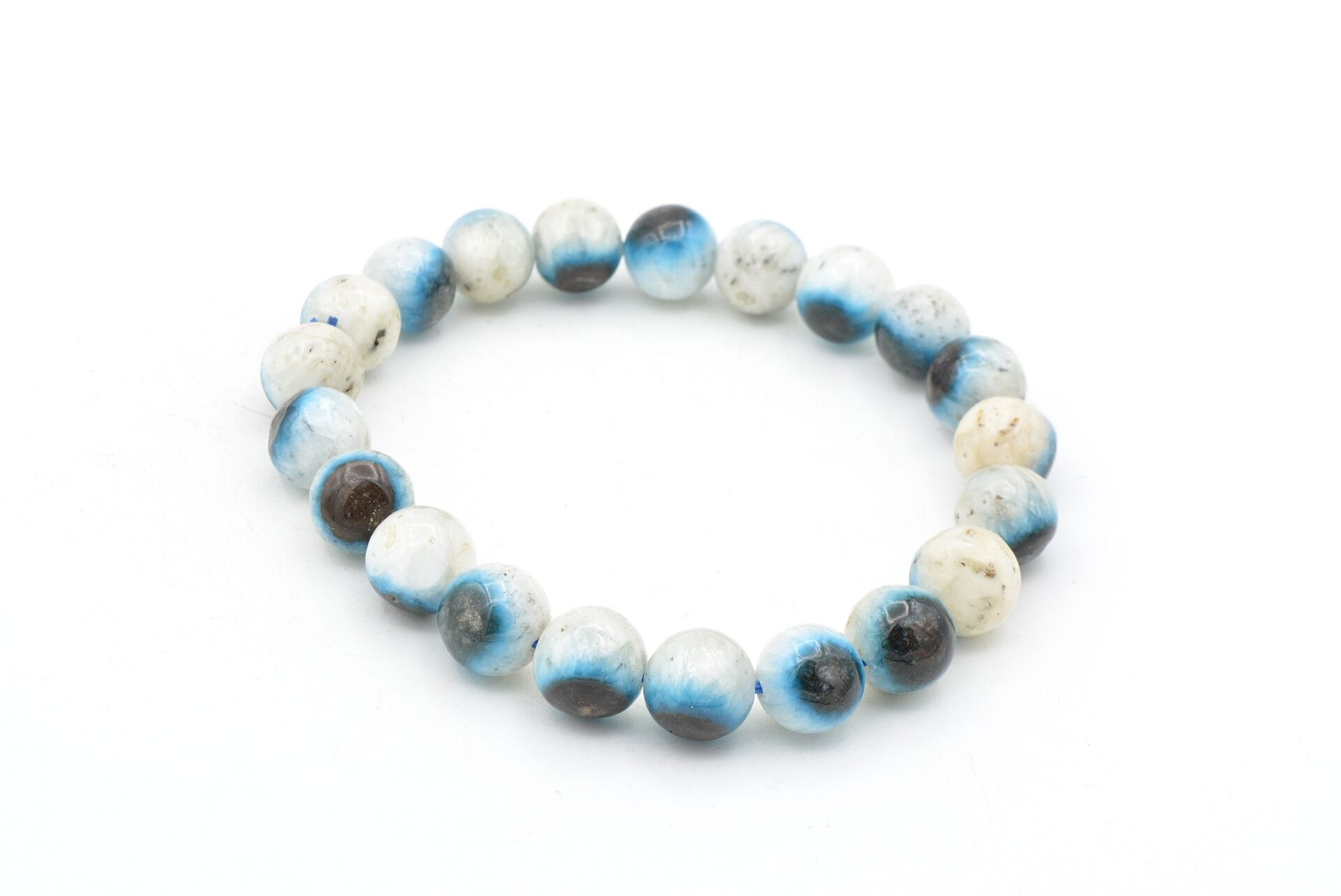 Hakiki Doğal Blue Ice Glaserit Taşı Bileklik 9 Mm