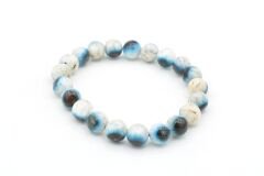 Hakiki Doğal Blue Ice Glaserit Taşı Bileklik 9 Mm