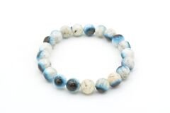 Hakiki Doğal Blue Ice Glaserit Taşı Bileklik 9 Mm