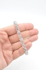 Hakiki Doğal Herkimer Kuvars Taşı Bileklik 8,5 Mm