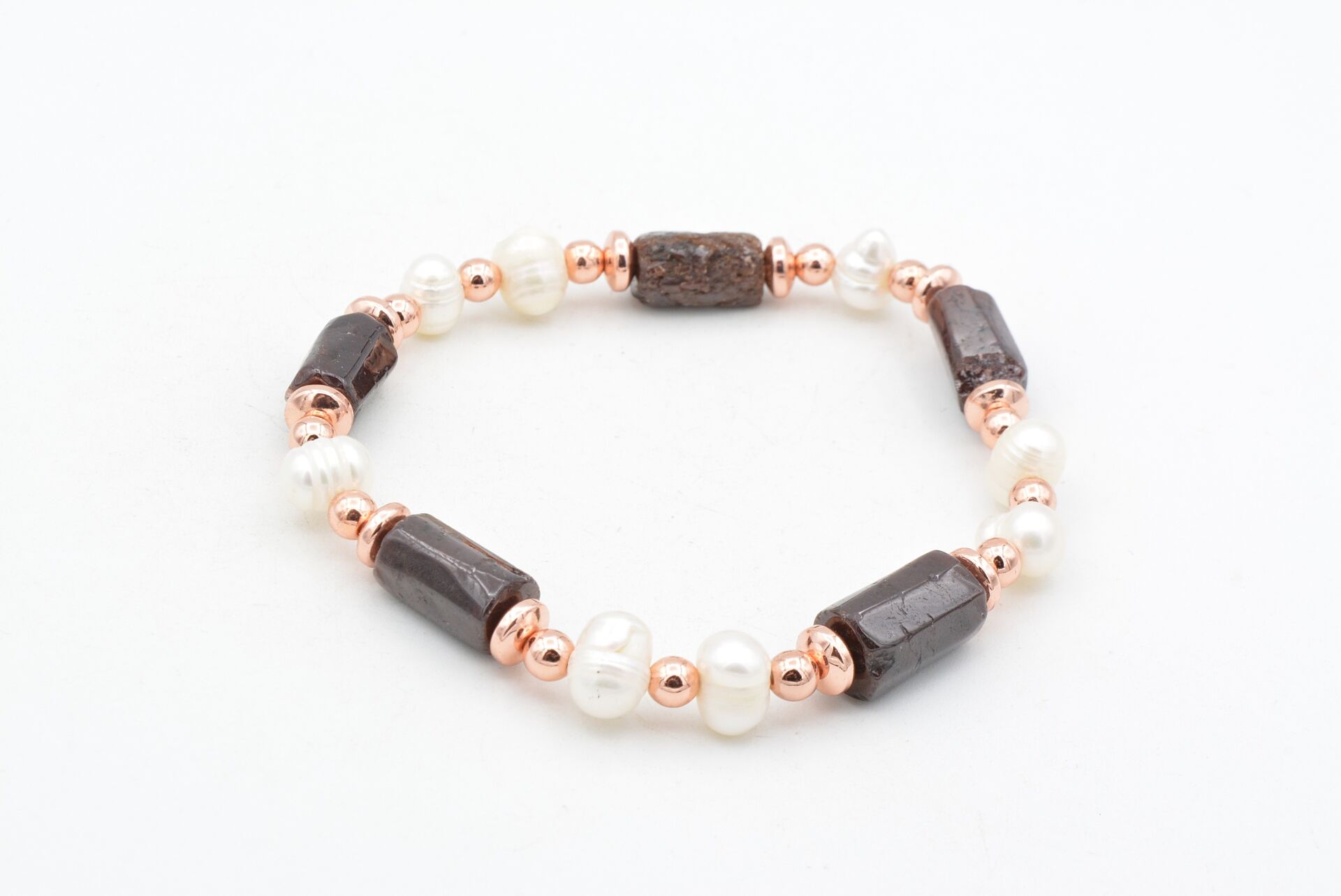 Hakiki Doğal İnci ve Lal Garnet Taşı Bileklik