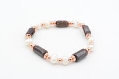 Hakiki Doğal İnci ve Lal Garnet Taşı Bileklik