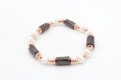 Hakiki Doğal İnci ve Lal Garnet Taşı Bileklik