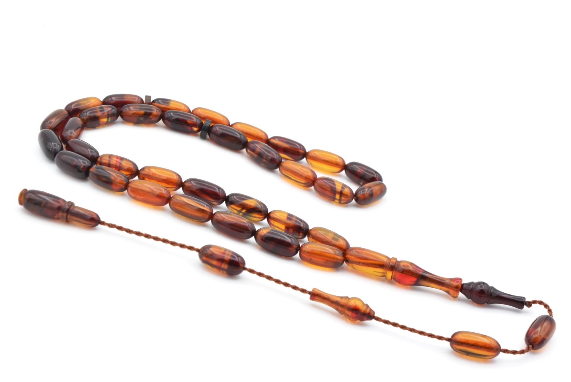 Usta İşi Sistemli Buğday Kesim Karışık Renkli Ateş Kehribar Tesbih