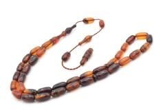 Usta İşi Sistemli Buğday Kesim Karışık Renkli Ateş Kehribar Tesbih