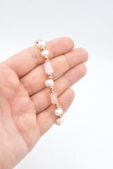 Hakiki Doğal İnci ve Pembe Kuvars Taşı Bileklik