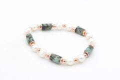 Hakiki Doğal İnci ve Afrika Turkuaz Taşı Bileklik