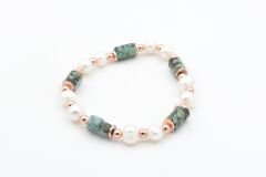 Hakiki Doğal İnci ve Afrika Turkuaz Taşı Bileklik