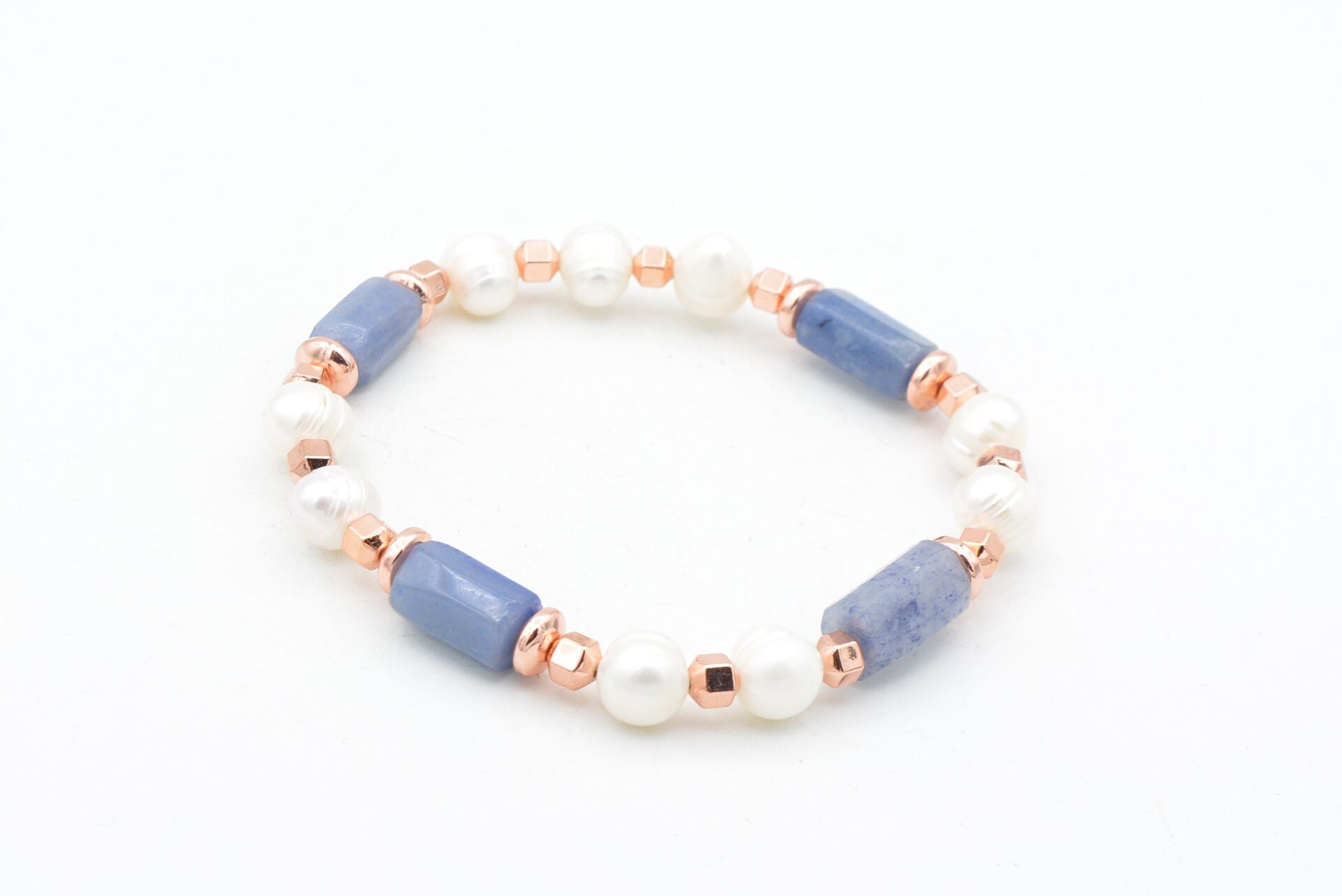 Hakiki Doğal İnci ve Mavi Aventurin Taşı Bileklik