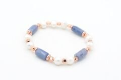 Hakiki Doğal İnci ve Mavi Aventurin Taşı Bileklik