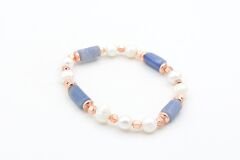 Hakiki Doğal İnci ve Mavi Aventurin Taşı Bileklik