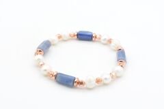 Hakiki Doğal İnci ve Mavi Aventurin Taşı Bileklik