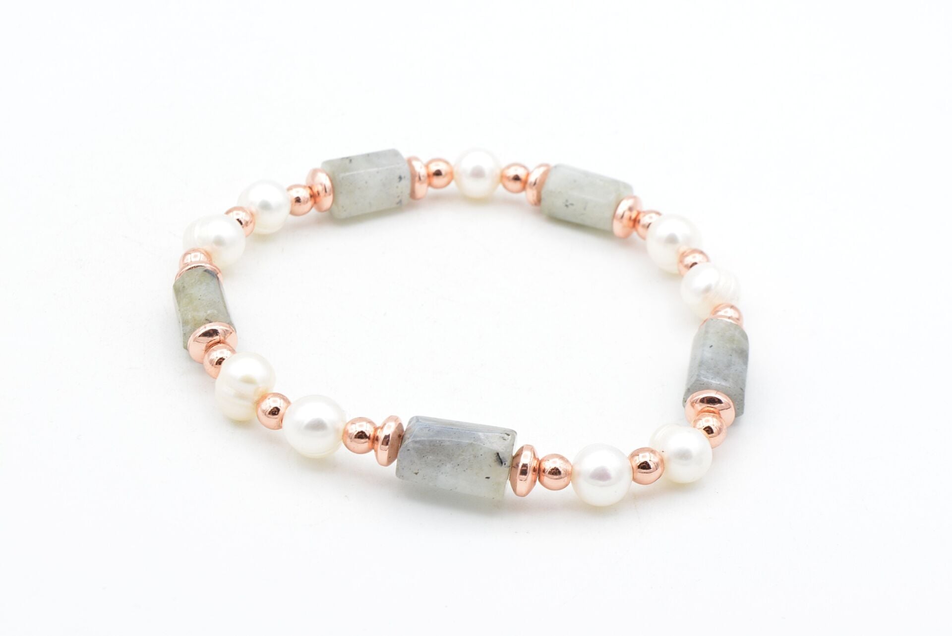 Hakiki Doğal İnci ve Labradorit Taşı Bileklik