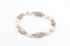 Hakiki Doğal İnci ve Labradorit Taşı Bileklik