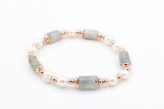 Hakiki Doğal İnci ve Labradorit Taşı Bileklik