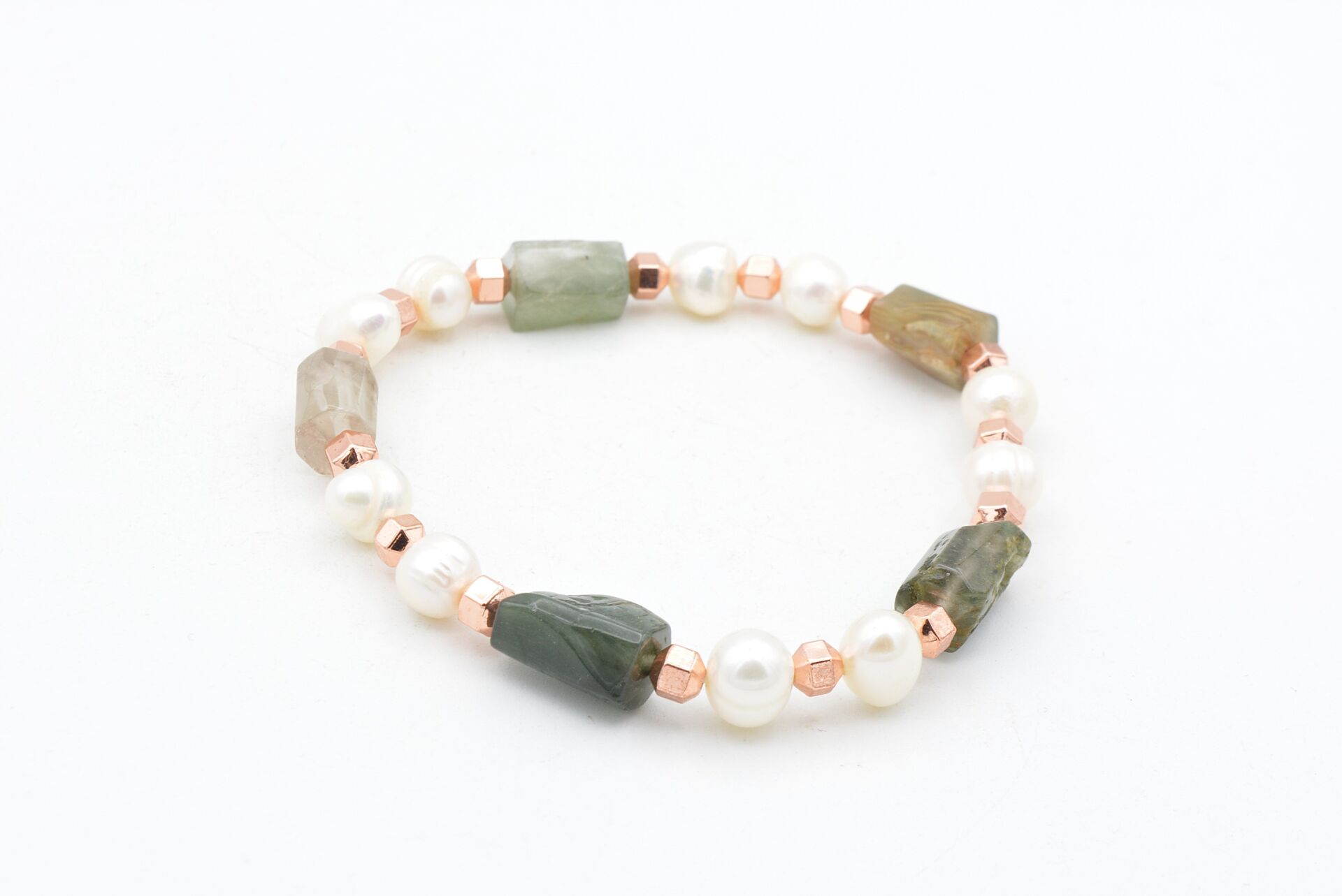 Hakiki Doğal İnci ve Lodolit Taşı Bileklik