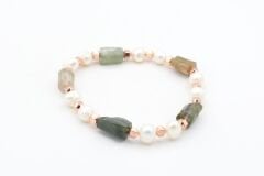 Hakiki Doğal İnci ve Lodolit Taşı Bileklik
