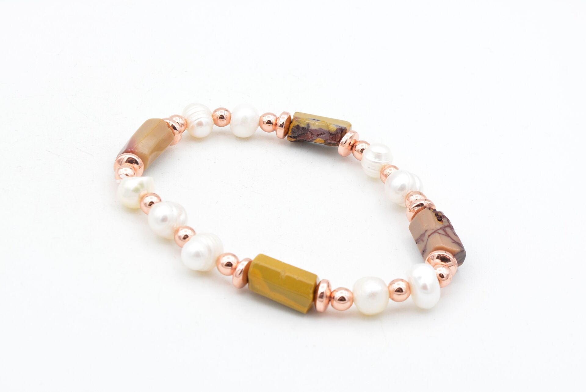 Hakiki Doğal İnci ve Jasper Taşı Bileklik