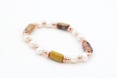 Hakiki Doğal İnci ve Jasper Taşı Bileklik