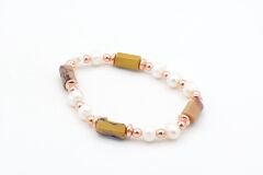 Hakiki Doğal İnci ve Jasper Taşı Bileklik