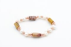 Hakiki Doğal İnci ve Jasper Taşı Bileklik