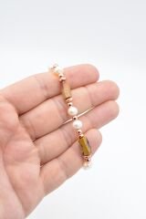 Hakiki Doğal İnci ve Jasper Taşı Bileklik