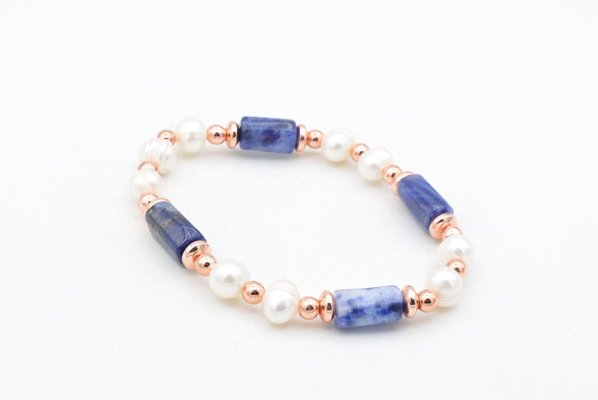 Hakiki Doğal İnci ve Sodalit Taşı Bileklik