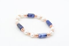 Hakiki Doğal İnci ve Sodalit Taşı Bileklik