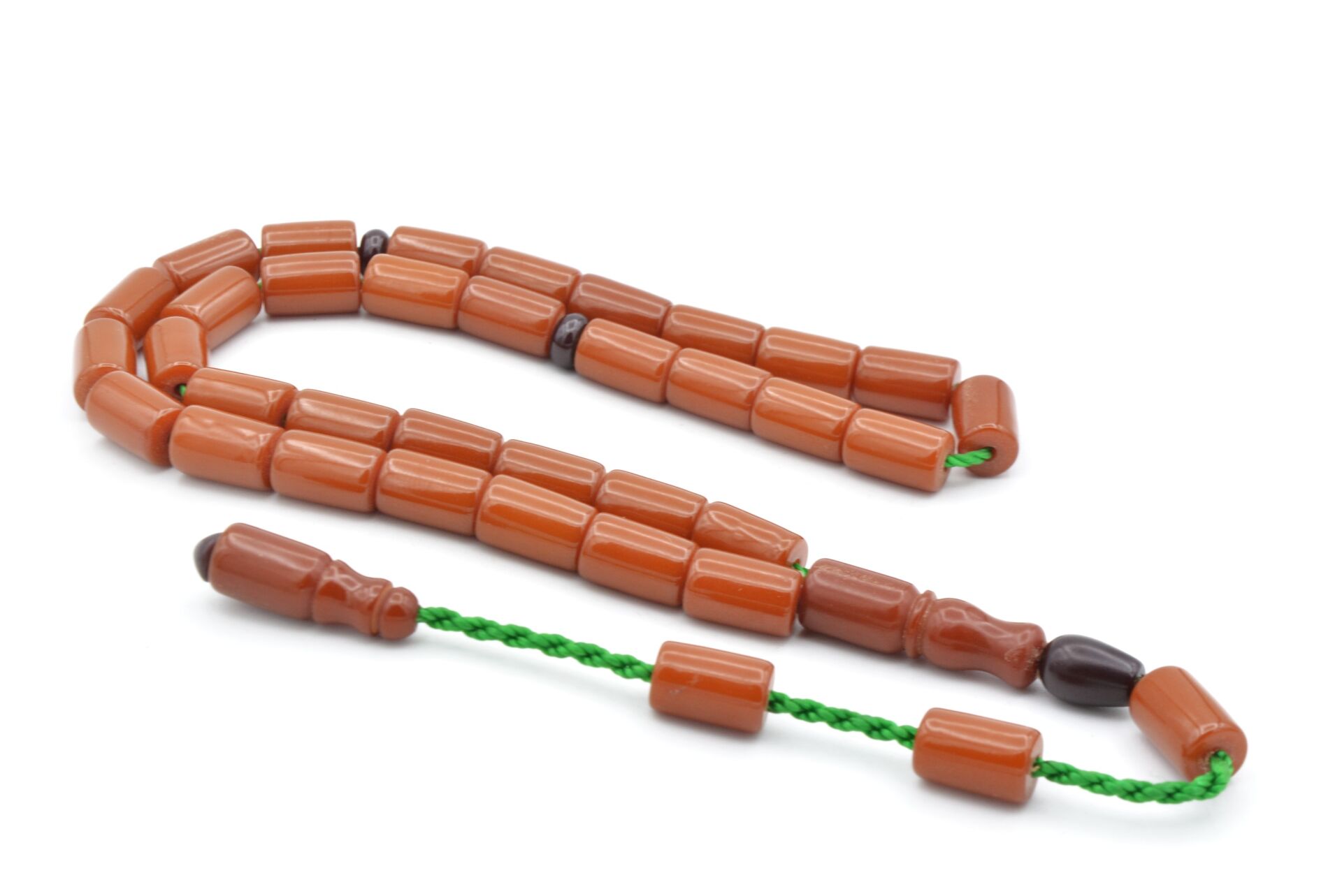 Usta İşi Sistemli Kesme Model Çubuk Malzeme Sarı Sıkma Kehribar Tesbih 190