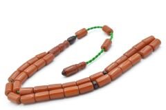 Usta İşi Sistemli Kesme Model Çubuk Malzeme Sarı Sıkma Kehribar Tesbih 190