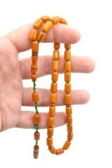 Sistemli Kapsül Kesim Çubuk Malzeme Sarı Sıkma Kehribar Tesbih