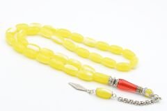 Nakkaş İmameli Sarı Kırmızı İri Boy Beyrut Damla Kehribar Tesbih