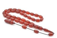 Usta İşi Sistemli Kapsül Kesim Turuncu Sıkma Kehribar Tesbih 175