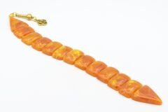 İri Taneli Hareli Turuncu Toz Kehribar Balık Tesbih 002