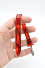 Usta İşi Balık Model Kırmızı Siyah Sıkma Kehribar Tesbih