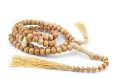 Saçaklı Püsküllü Basık Küre Kesim Kokulu 99 luk Sandal Ağacı Tesbih